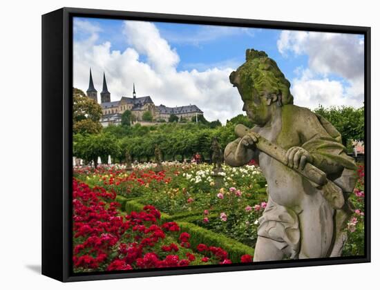 Stone Cherub, Rosengarten, the Neue Residenz, Bamberg, Germany-Miva Stock-Framed Stretched Canvas