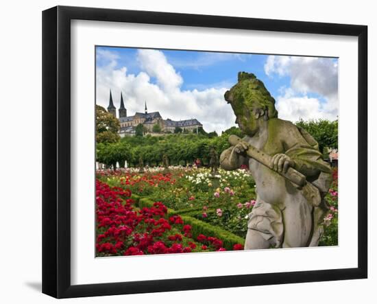 Stone Cherub, Rosengarten, the Neue Residenz, Bamberg, Germany-Miva Stock-Framed Premium Photographic Print