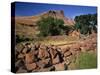 Stone Corral Fence and Barn-Steve Terrill-Stretched Canvas