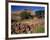 Stone Corral Fence and Barn-Steve Terrill-Framed Photographic Print