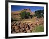 Stone Corral Fence and Barn-Steve Terrill-Framed Photographic Print