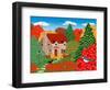 Stone Cottage Autumn-Mark Frost-Framed Giclee Print
