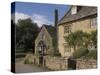 Stone Cottages, Lower Slaughter, the Cotswolds, Gloucestershire, England, United Kingdom-David Hughes-Stretched Canvas