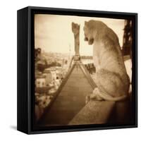 Stone Creature, Notre Dame Cathedral, Paris-Theo Westenberger-Framed Stretched Canvas
