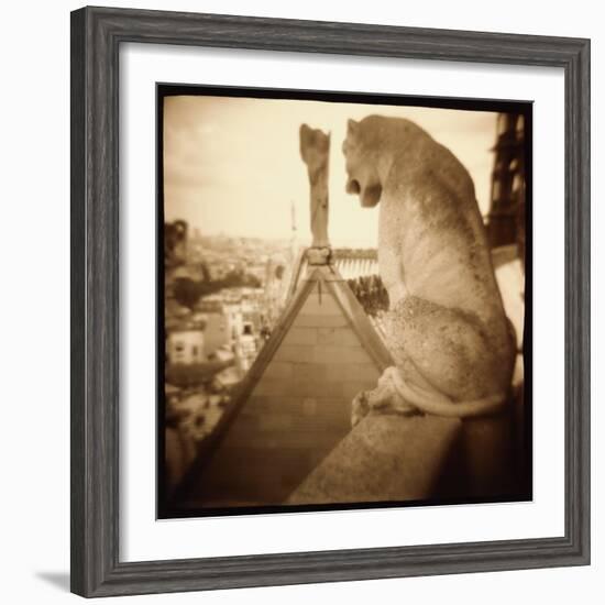 Stone Creature, Notre Dame Cathedral, Paris-Theo Westenberger-Framed Photographic Print