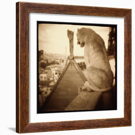 Stone Creature, Notre Dame Cathedral, Paris-Theo Westenberger-Framed Photographic Print