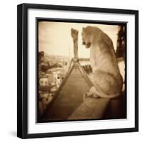 Stone Creature, Notre Dame Cathedral, Paris-Theo Westenberger-Framed Photographic Print