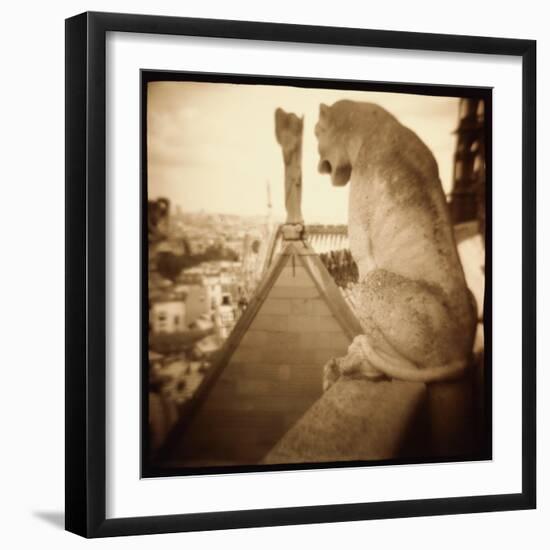 Stone Creature, Notre Dame Cathedral, Paris-Theo Westenberger-Framed Photographic Print