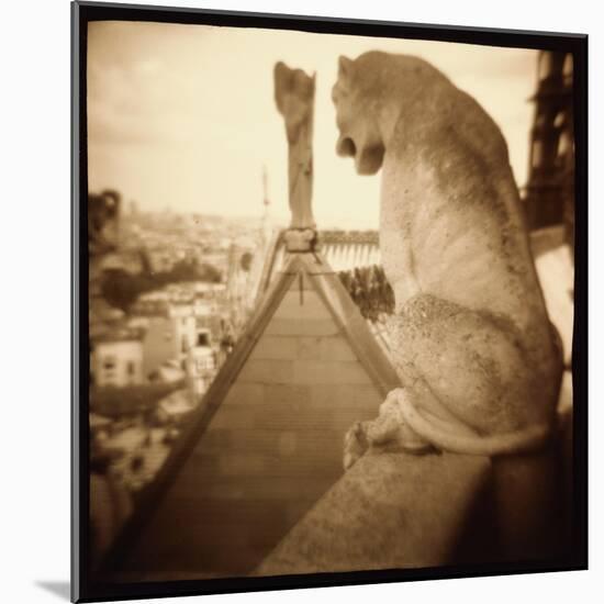 Stone Creature, Notre Dame Cathedral, Paris-Theo Westenberger-Mounted Photographic Print