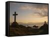 Stone Cross and Old Lighthouse, Llanddwyn Island National Nature Reserve, Anglesey, North Wales-Pearl Bucknall-Framed Stretched Canvas