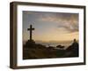 Stone Cross and Old Lighthouse, Llanddwyn Island National Nature Reserve, Anglesey, North Wales-Pearl Bucknall-Framed Photographic Print