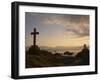 Stone Cross and Old Lighthouse, Llanddwyn Island National Nature Reserve, Anglesey, North Wales-Pearl Bucknall-Framed Photographic Print