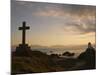 Stone Cross and Old Lighthouse, Llanddwyn Island National Nature Reserve, Anglesey, North Wales-Pearl Bucknall-Mounted Photographic Print