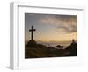 Stone Cross and Old Lighthouse, Llanddwyn Island National Nature Reserve, Anglesey, North Wales-Pearl Bucknall-Framed Photographic Print