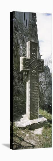 Stone Cross at a Castle, Bran Castle, Brasov, Transylvania, Mures County, Romania-null-Stretched Canvas