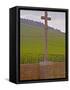 Stone Cross Marking the Grand Cru Vineyards, Romanee Conti and Richebourg, Vosne, Bourgogne, France-Per Karlsson-Framed Stretched Canvas