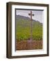 Stone Cross Marking the Grand Cru Vineyards, Romanee Conti and Richebourg, Vosne, Bourgogne, France-Per Karlsson-Framed Premium Photographic Print