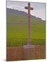 Stone Cross Marking the Grand Cru Vineyards, Romanee Conti and Richebourg, Vosne, Bourgogne, France-Per Karlsson-Mounted Photographic Print