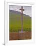 Stone Cross Marking the Grand Cru Vineyards, Romanee Conti and Richebourg, Vosne, Bourgogne, France-Per Karlsson-Framed Photographic Print