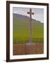 Stone Cross Marking the Grand Cru Vineyards, Romanee Conti and Richebourg, Vosne, Bourgogne, France-Per Karlsson-Framed Photographic Print