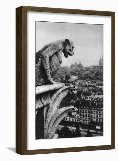 Stone Demon, Notre Dame, Paris, France, C1930S-Donald Mcleish-Framed Giclee Print