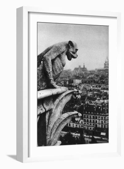 Stone Demon, Notre Dame, Paris, France, C1930S-Donald Mcleish-Framed Giclee Print
