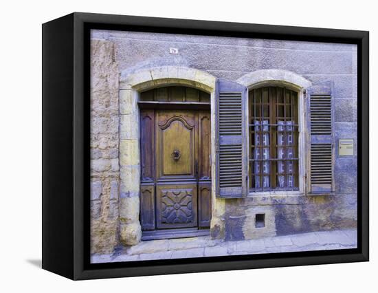 Stone Doorway with Wooden Door and Metal Knocker, Arles, France-Jim Zuckerman-Framed Stretched Canvas