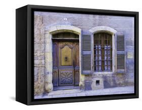 Stone Doorway with Wooden Door and Metal Knocker, Arles, France-Jim Zuckerman-Framed Stretched Canvas