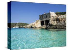 Stone Dwelling Overlooking Bay, Cala Mondrago, Majorca, Balearic Islands, Spain-Ruth Tomlinson-Stretched Canvas