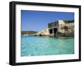 Stone Dwelling Overlooking Bay, Cala Mondrago, Majorca, Balearic Islands, Spain-Ruth Tomlinson-Framed Photographic Print