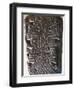 Stone Engraved with Figure of Feline from Chavin De Huantar, Peru, Chavin Culture-null-Framed Giclee Print