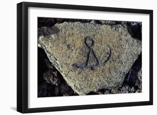 Stone Engraving, Puako Petroglyph Archaeological District, Island of Hawaii, United States-null-Framed Giclee Print