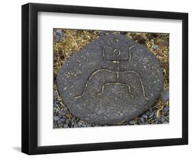 Stone Engraving, Puako Petroglyph Archaeological District, Island of Hawaii, United States-null-Framed Premium Giclee Print