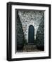 Stone Entry and Wood Door Flanked by Manicured Bushes-Tim Kahane-Framed Photographic Print