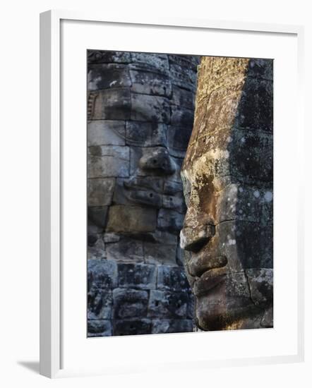 Stone Faces, Which May Depict Jayavarman VII As a Bodhisattva, Bayon Temple, Angkor Thom, Cambodia-null-Framed Photographic Print