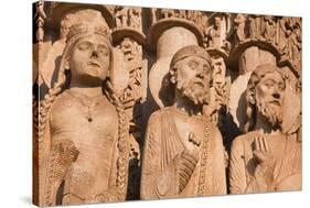 Stone Figures Adorning the West Front of Chartres Cathedral-Julian Elliott-Stretched Canvas