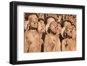 Stone Figures Adorning the West Front of Chartres Cathedral-Julian Elliott-Framed Photographic Print
