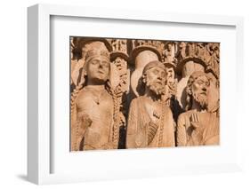 Stone Figures Adorning the West Front of Chartres Cathedral-Julian Elliott-Framed Photographic Print