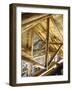 Stone Fireplace from Bedroom Loft of Summer Cabin Made from a Prefabricated Kit of Pine Logs-John Dominis-Framed Photographic Print