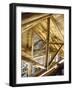 Stone Fireplace from Bedroom Loft of Summer Cabin Made from a Prefabricated Kit of Pine Logs-John Dominis-Framed Photographic Print