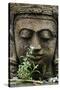 Stone Garden Statue with Flower-Matt Freedman-Stretched Canvas