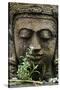 Stone Garden Statue with Flower-Matt Freedman-Stretched Canvas