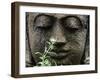 Stone Garden Statue with Flower-Matt Freedman-Framed Photographic Print