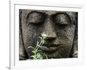 Stone Garden Statue with Flower-Matt Freedman-Framed Photographic Print