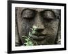 Stone Garden Statue with Flower-Matt Freedman-Framed Photographic Print