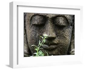 Stone Garden Statue with Flower-Matt Freedman-Framed Photographic Print