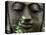 Stone Garden Statue with Flower-Matt Freedman-Stretched Canvas