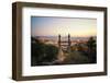 Stone Gate in the Mountains Above Lijiang with City Lights in the Background-Andreas Brandl-Framed Photographic Print