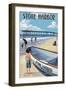 Stone Harbor, New Jersey - Lifeboat-Lantern Press-Framed Art Print