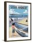 Stone Harbor, New Jersey - Lifeboat-Lantern Press-Framed Art Print